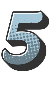 Comic Halftone Alphabet Letter and Number