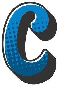 Comic Halftone Alphabet Letter and Number
