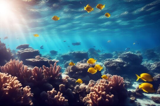 'sun ocean light school blue world underwater snorkeling fish animal water aquatic atoll australia background bali barrier beautiful bright caribbean coral depth dive ecosystem egypt exotic great'