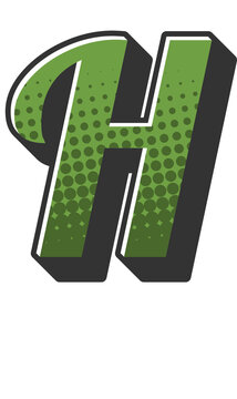 Comic Halftone Alphabet Letter and Number