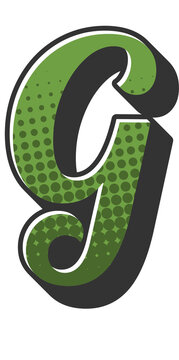 Comic Halftone Alphabet Letter and Number