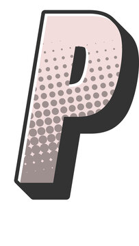 Comic Halftone Alphabet Letter and Number