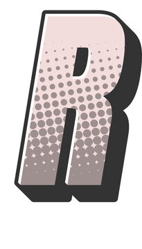 Comic Halftone Alphabet Letter and Number