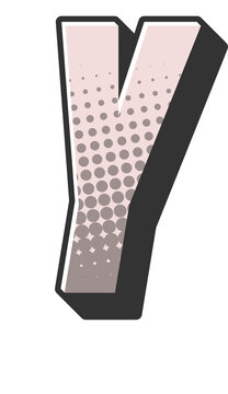 Comic Halftone Alphabet Letter and Number