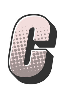 Comic Halftone Alphabet Letter and Number