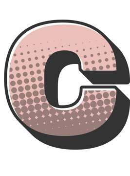 Comic Halftone Alphabet Letter and Number