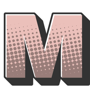 Comic Halftone Alphabet Letter and Number