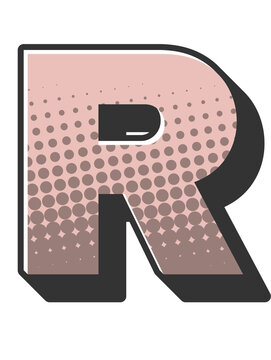 Comic Halftone Alphabet Letter and Number