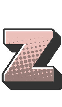 Comic Halftone Alphabet Letter and Number