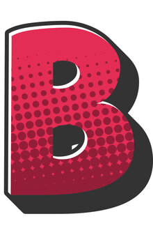 Comic Halftone Alphabet Letter and Number
