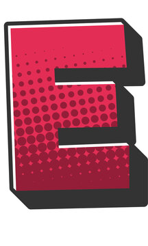 Comic Halftone Alphabet Letter and Number