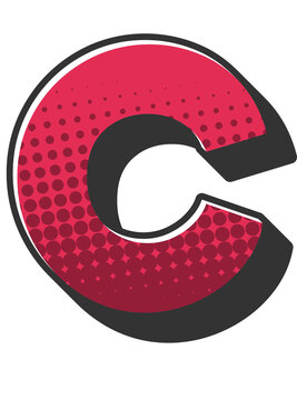 Comic Halftone Alphabet Letter and Number