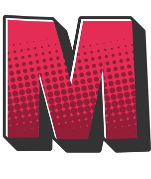 Comic Halftone Alphabet Letter and Number