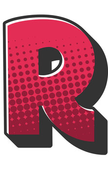 Comic Halftone Alphabet Letter and Number