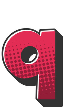 Comic Halftone Alphabet Letter and Number