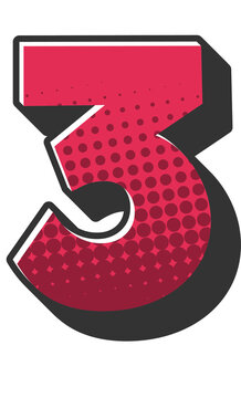 Comic Halftone Alphabet Letter and Number