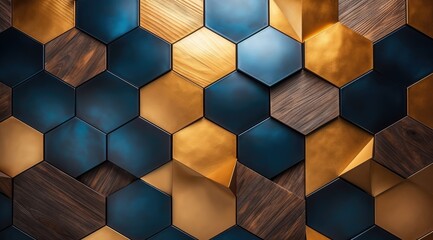 Wall Mural - abstract geometric hexagon pattern background