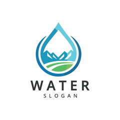 Wall Mural - Drop Water Logo Design Illustration