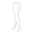 Seamed Stockings Pantyhose on legs. Fashion accessory clothing technical illustration stocking. Vector back 3-4 view for Men, women unisex style, flat template CAD mockup sketch on white background