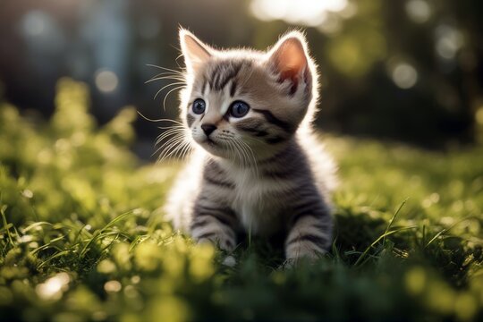playing grass close little up kitten animal baby cat cute curious domestic eye face felino field frisky fur garden gaze green healthy home look lovely nature pet portrait pose relax small stare sweet'