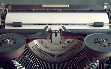 Aufkleber - Vintage typewriter closeup with a letter half-typed