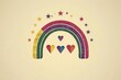 retro lgbtq pride month svg design with rainbow colors and inclusive symbols