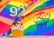 Birthday card with gay pride colors - Candle number 92