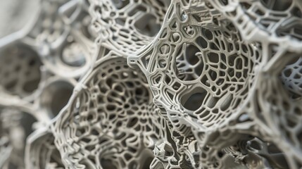 3D printing of a prototype model, close-up, layer upon layer, intricate design 