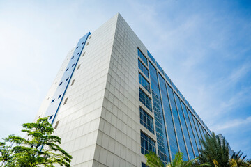 Wall Mural - Skyscrapers and office building with blue sky