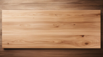 Sticker - imagine A minimalist top view of an empty wooden tabletop in a natural oak color.