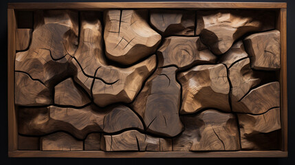 Wall Mural - imagine An abstract top-down view of an empty wooden palette in a rustic oak hue.