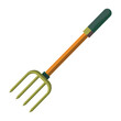 colorful flat illustration of gardening fork