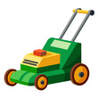 colorful flat illustration of mower