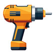 colorful flat illustration of electric drill, impact wrench, nail gun