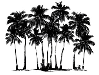 Wall Mural - palm trees silhouette