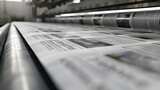 Fototapeta  - Detailed 3D rendering of a newspaper press printing today's news, traditional media communication