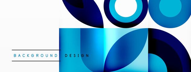 Aufkleber - A trendy electric blue background adorned with circles and squares, reminiscent of automotive lighting patterns. Perfect for a modern logo design or automotive exterior branding