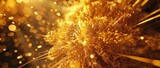 Fototapeta Dinusie - Abstract festive background, golden fire sparkles fire explosion. Fireworks, party, festa, night, bengal lights. 