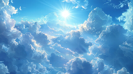 Wall Mural - Background beautiful blue sky and sunshine