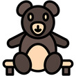 Teddy Bear lineal multi color icon, related to kindergarten theme, use for UI or UX kit, web and app development.