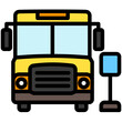 School Bus lineal multi color icon, related to kindergarten theme, use for UI or UX kit, web and app development.