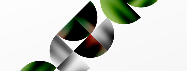 Aufkleber - A vibrant green, white, and red ribbon made of natural material adorns a white background. The intricate detail of the ribbons circle design resembles a piece of art