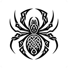 Wall Mural - spider silhouette in animal celtic knot, irish, nordic illustration