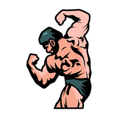 Poster - gym emblem bodybuilder man