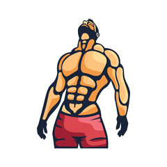 Canvas Print - gym emblem power man