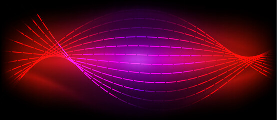 Poster - A vibrant mix of purple, magenta, and electric blue create a stunning visual effect lighting up the black backdrop like a water wave of colorfulness