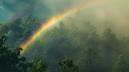 Wall Mural - rainbow over the river