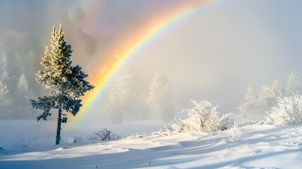 Wall Mural - rainbow in the forest