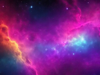 Colorful abstract nebula space background available for free.