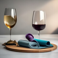 Wall Mural - Mix of wine glass holder for yoga mat splashes with yoga mat wine glass holder1